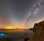 Zodiacal light and Milky Way over Persian Gulf, Iran