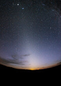 Zodiacal light and Moonset, Iran