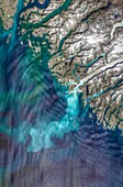 Greenland ice melting, satellite image