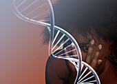Genetics research, conceptual illustration