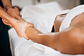 Ayurveda therapeutic arm massage with ethereal oil