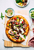 Pizza with lamb and tzatziki