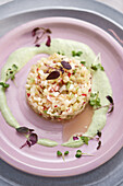 Radish and asparagus tartare