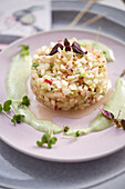 Radish and asparagus tartare