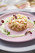 Radish and asparagus tartare