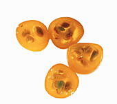 Halved kumquats