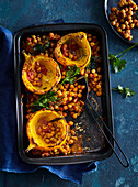 Baked pumpkin with chickpea