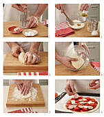 Pizza with kabanos - step by step