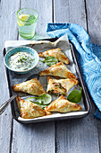 Pasties with salmon and spinach