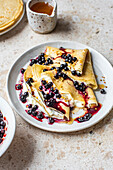 Wild Blueberry Crepes on a white plate