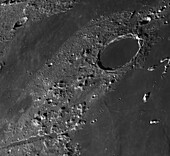 Plato crater and Vallis Alpes lunar valley on the Moon