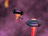 UFO spacecrafts, illustration
