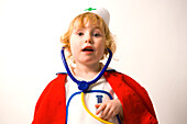Young child dressed as nurse