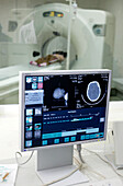 Patient undergoing a CT scan