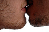 Male couple kissing