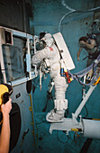 STS-61 astronaut training at the Johnson Space Center