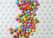 Cannabis chocolate beans, conceptual image