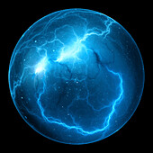Blue high voltage power ball, conceptual illustration