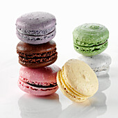 Assorted flavors of French Macarons