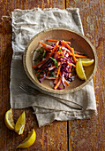 Red cabbage salad with carrots