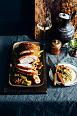 French roast pork with leek, apple and fennel