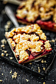 Juicy plum doughnut with butter crumble