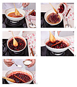 Cake with sour cherry sauce - step by step