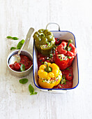Bell pepper with herb quinoa filling