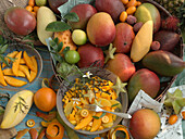 Exotischer Fruchtsalat mit Mango, Karambole und Kumquats