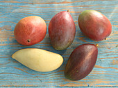 Four different kinds of mango: Carabao, Kent, Irwin, Sheil Mango