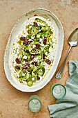 Feta and cucumber salad with dill dressing