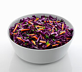 Red cabbage and carrot slaw with parsley