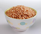 Bowl of crispy rice cereal