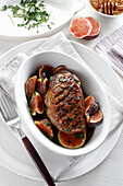 Roasted duck breast with figs