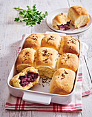 Pastries (cakes) with red cabbage