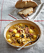 Moravian wallachian soup with sauerkraut