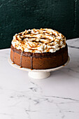Carrot cake with cream cheese frosting and dulce de leche