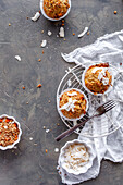 Granola breakfast muffins with carrots and coconut