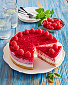 Non-baked raspberry cheesecake
