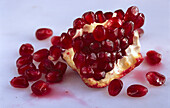 Pomegranate slice with seeds