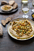 Hummus with sultanas nuts 2 (loaded hummmus)