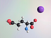 Sodium glutamate molecule, illustration