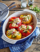 Bell pepper filled with cheese