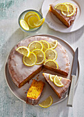 Carrot cake with lemon icing