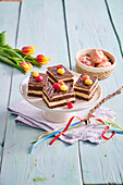 Easter chocolate cream slices