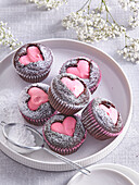 Schokoladenmuffins zum Valentinstag