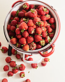 Fresh strawberries in a pot