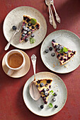 Swedish skyr tart with blueberries