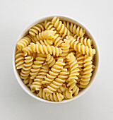 Bowl of curly pasta