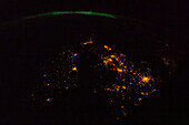 British isles at night, satellite image